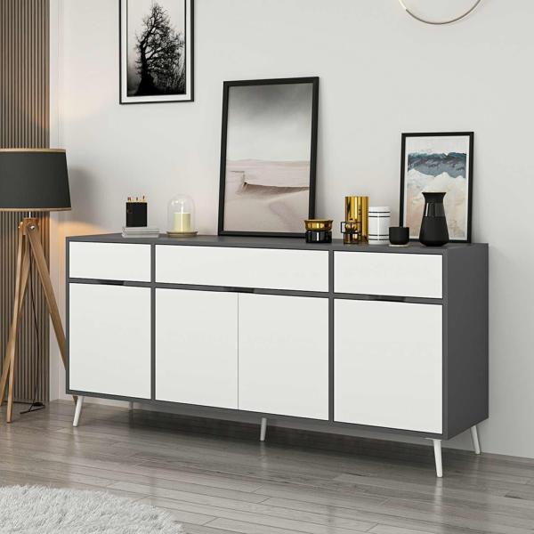 Elina Ayaklı Konsol - Antrasit/Beyaz - Image 1