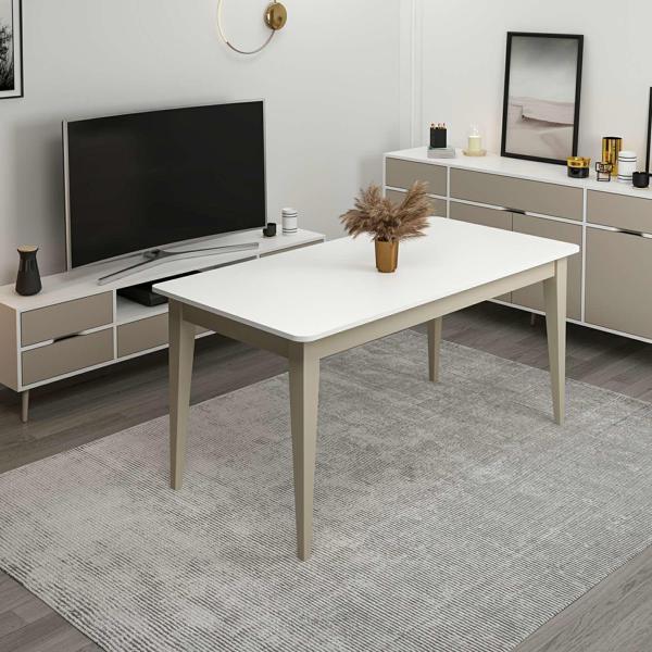 Elina Açılır Yemek Masası - Beyaz/Kumtaşı - Image 1