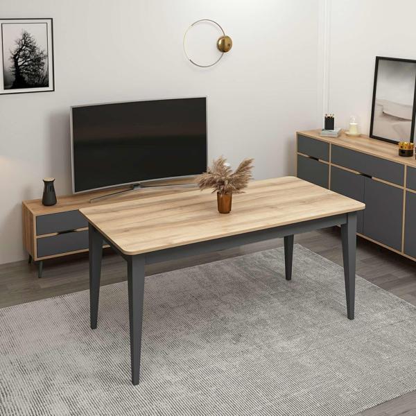 Elina Açılır Yemek Masası - Dore/Antrasit - Image 1