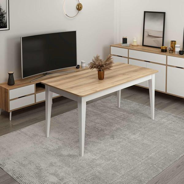 Elina Açılır Yemek Masası - Dore/Beyaz - Image 1