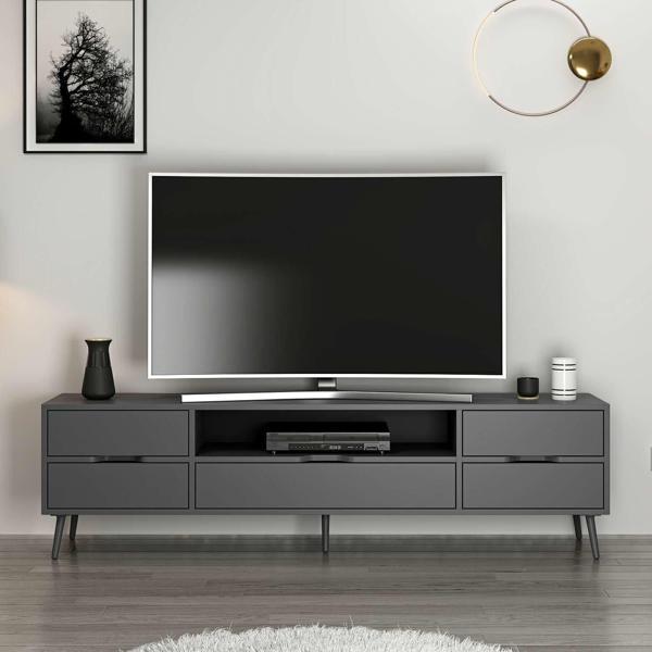 Elina Ayaklı Tv Ünitesi - Antrasit/Antrasit - Image 1