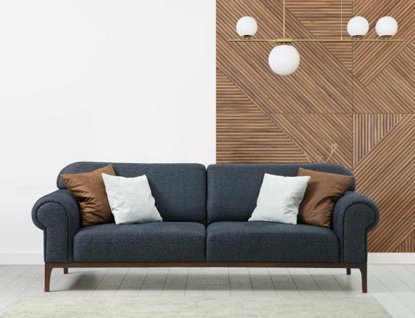 London Sırt Mekanizmalı 3'lü Koltuk Antrasit - Image 1