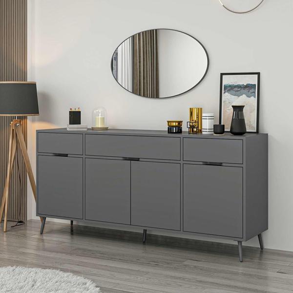 Elina Ayaklı Konsol Aynalı - Antrasit/Antrasit - Image 1