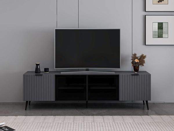 Plus Tv Ünitesi Cam Kapak Antrasit/Antrasit - Image 1