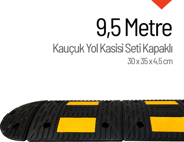 Kauçuk Hız Kesici Set Kapaklı, Yol Kasisi 9,5 metre - EKO - Image 1