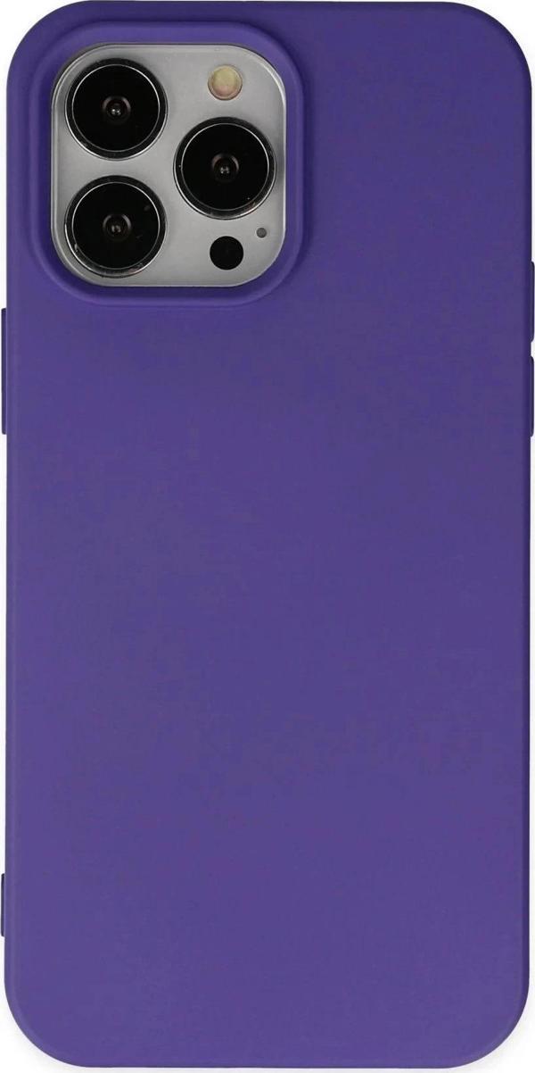 iPhone 14 Pro Kılıf Nano içi Kadife Silikon - Mor-(5796) - Image 1