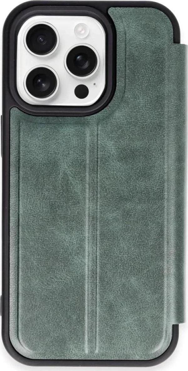 iPhone 15 Pro Max Kılıf Flip Cover - Koyu Yeşil-(5796) - Image 1