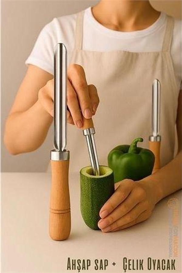 Oyacak - Dolmalık Kabak ve Biber Patlıcan Oyacağı 304 Paslanmaz Çelik - Image 1