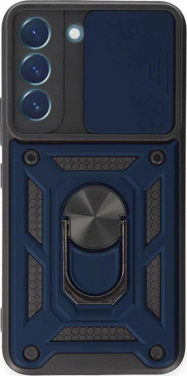 Samsung Galaxy S23 FE Kılıf Pars Lens Yüzüklü Silikon - Lacivert-(5796) - Image 1