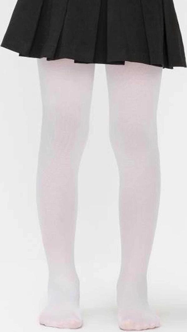 Kız Çocuk Pamuklu Külotlu Çorap Beyaz - Image 1