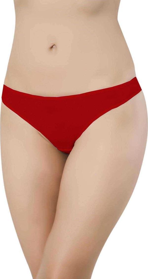 9 adet Süper Eko Set Likralı Kadın Slip Külot Kırmızı Ten Gri - Image 1