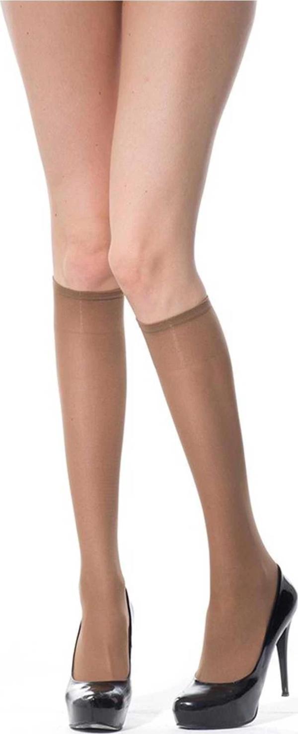 24 Adet Orta Kalın Dizaltı Çorap 40 denye 38 Bronz - Image 1