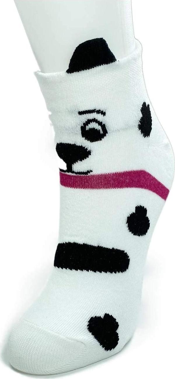 3 Çift Köpek Temalı 3 Boyutlu Kulaklı Pamuklu Yumuşak Kadın Bilek Çorap - Image 1