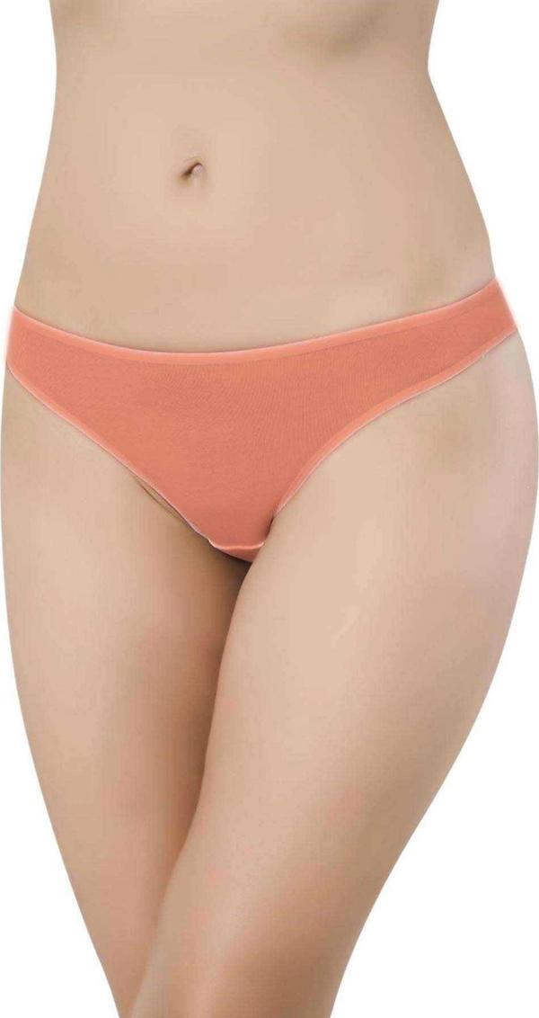 6 Adet Likralı Kadın Slip Külot Leopar Pudra Sarı - Image 1