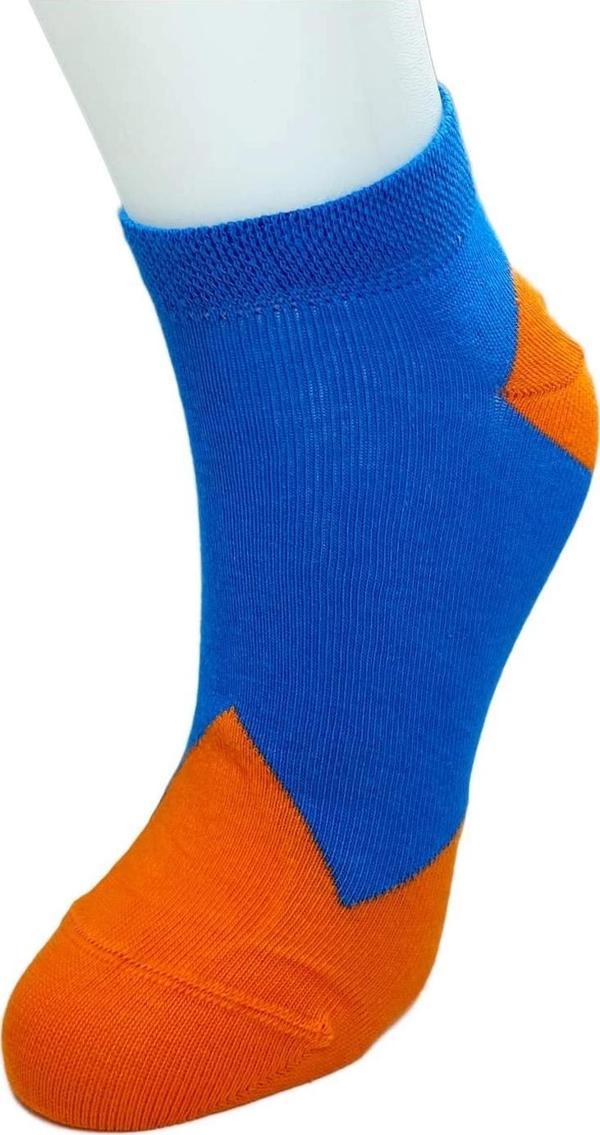 3 Çift Geometrik Desen Renkli Pamuklu Kadın Bilek Çorap - Image 1