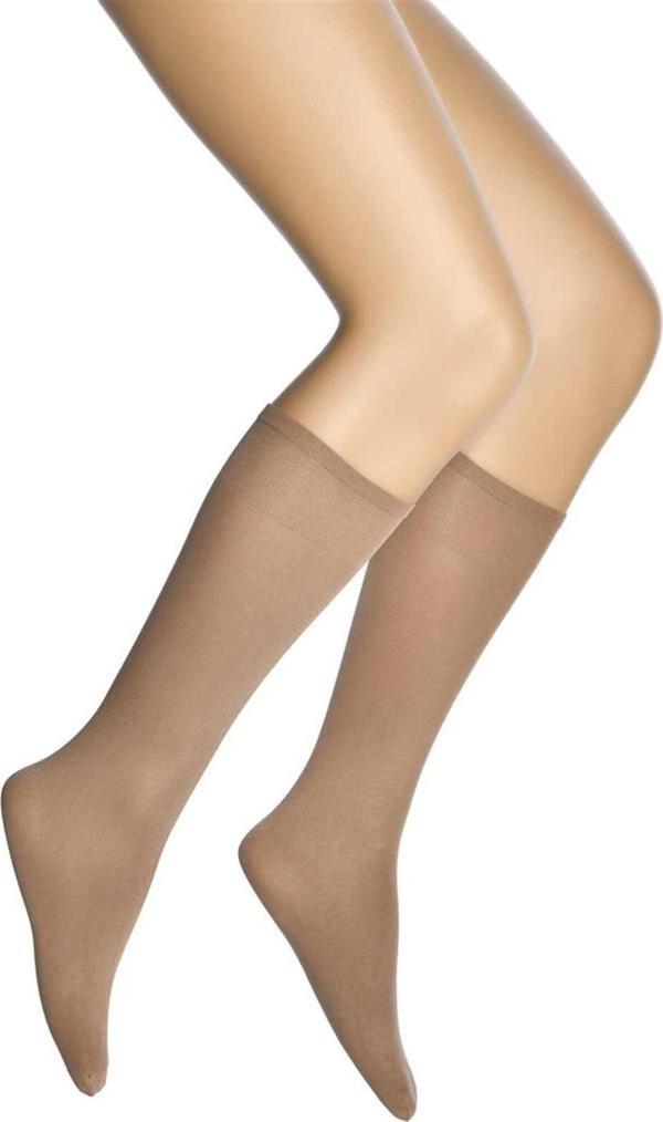 12 Adet Mikro 70 Dizaltı Kadın Çorap Bronz 38 - Image 1