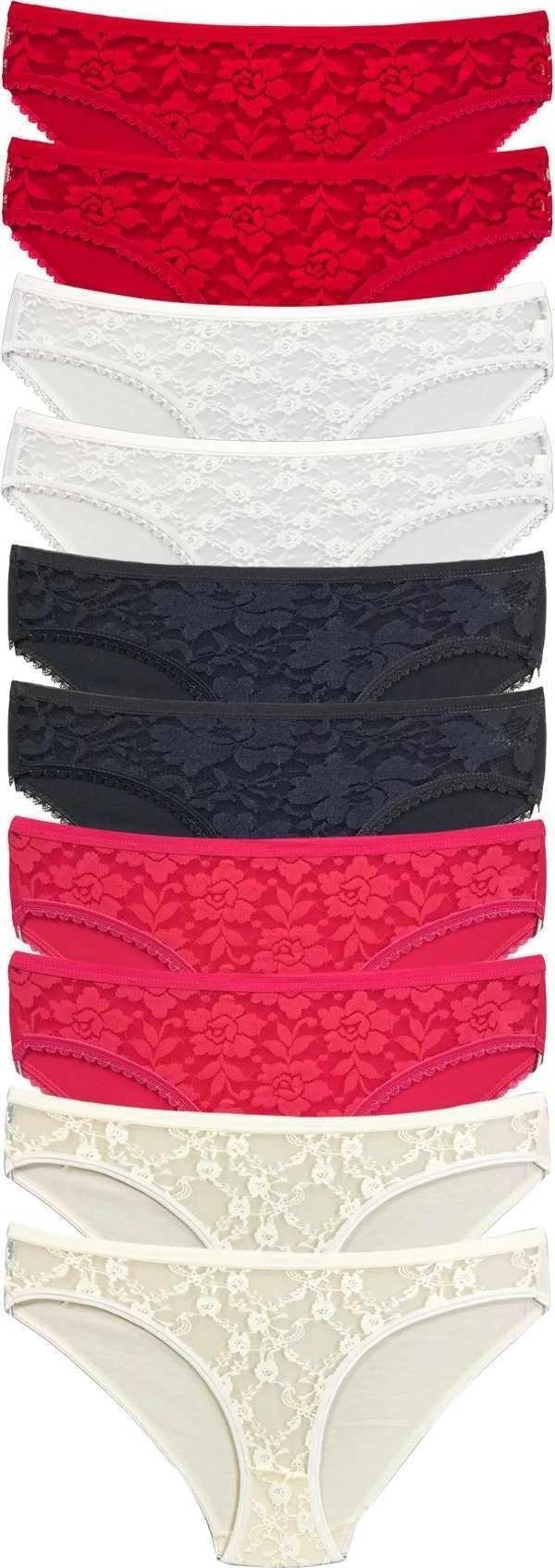 10 Adet Önü Dantelli Transparan Kadın Slip Külot S1 - Image 1