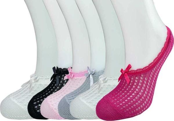 6 Adet Fiyonklu File Kadın Babet Çorap - Image 1