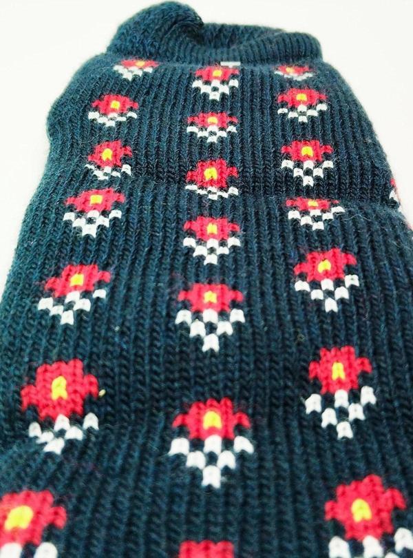 Kalın Kışlık Kadın Soket Çorap Yünlü Havlu Ev Giyim Patik  Desen 2 Lacivert - Image 1