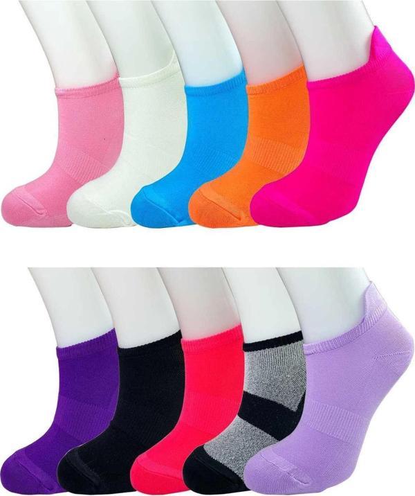 12 Adet Neon Parlak Renk Yumuşak Kadın Bilek Çorap - Image 1
