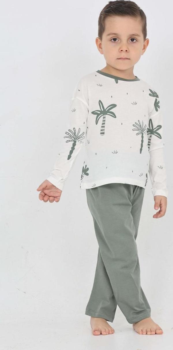 Toontoy Erkek Çocuk Palmiye Baskılı Pijama Takım - Image 1