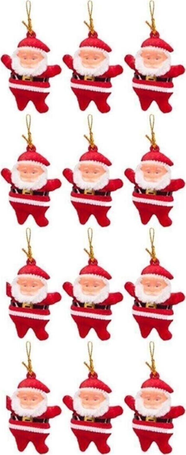 Yılbaşı Çam Ağacı Süsü Noel Baba 12'li 6,5cm - Image 1