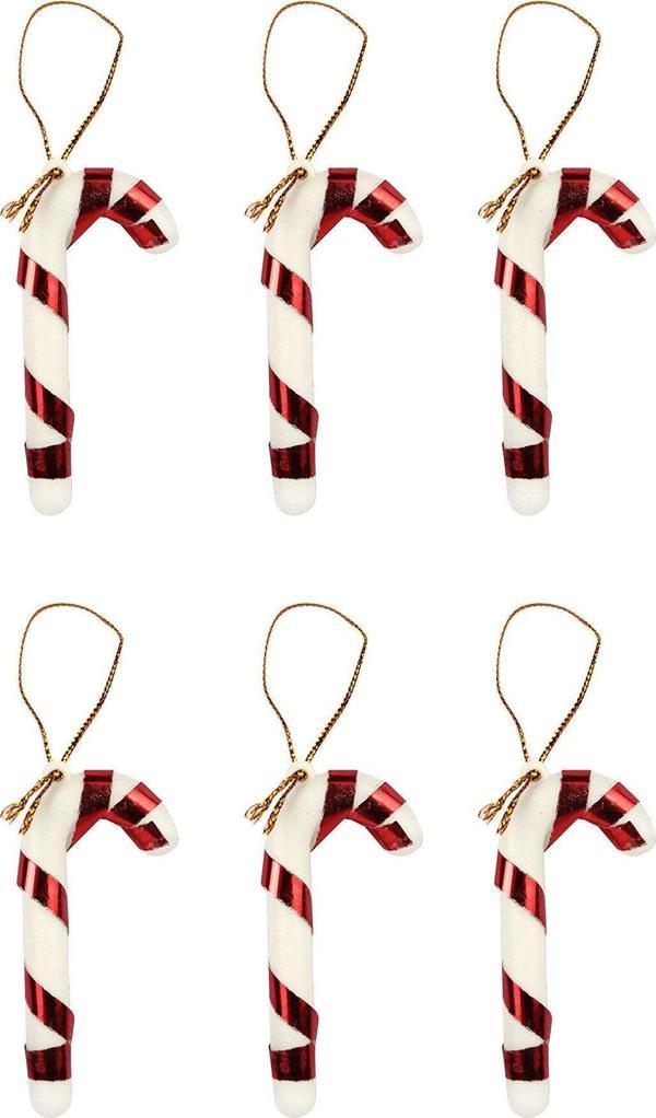 6lı Şeker Kamışı Yılbaşı Süs 8cm - Image 1