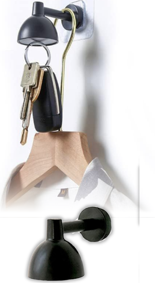 Lamba Şeklinde Mıknatıslı Duvar Tipi Anahtar Tutucu Askı Yapışkanlı Dekoratif Priz Yanı Anahtarlık Organizer - Image 1