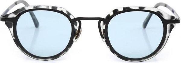 Siyah-Beyaz Çerçeve Mavi Cam Polarize Güneş Gözlüğü - Image 1