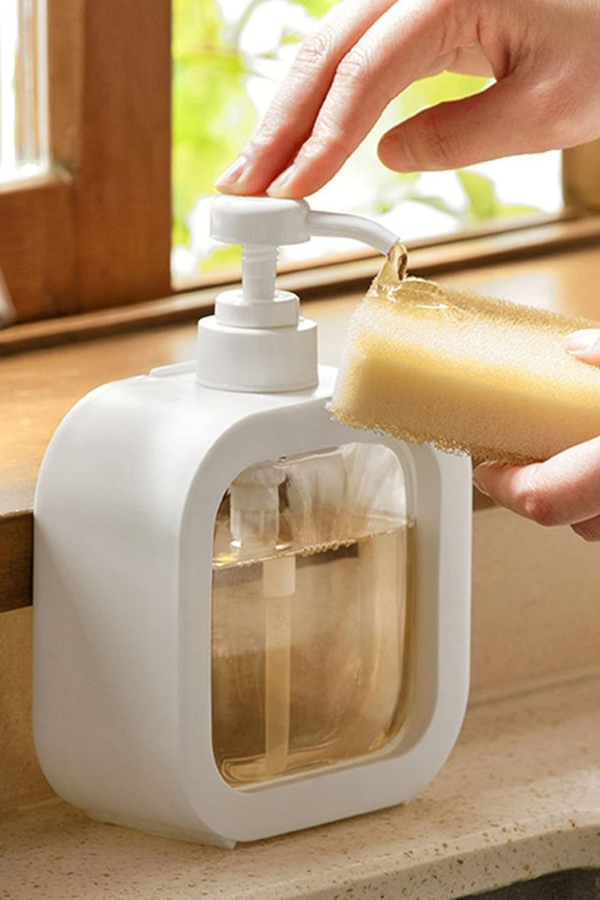 Pompalı Sıvı Sabunluk Plastik Malzemeli Pratik Kullanımlı Dispenser Banyo ve Mutfak İçin Uygun Şık Tasarımıyla Dayanıklı ve Dekoratif Sıvı Sabunluk Modeli - Image 1