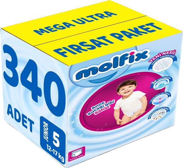Molfix Külot Bebek Bezi Beden:5 (12-17KG) Junior 340 Adet Mega Ultra Fırsat Pk - Image 1
