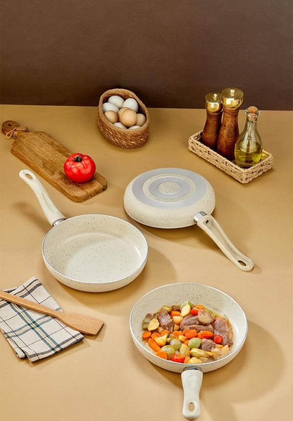 Cookchef Classico Döküm Granit Tava 24 Cm 1 Parça Krem Bakalit Sap - Image 1