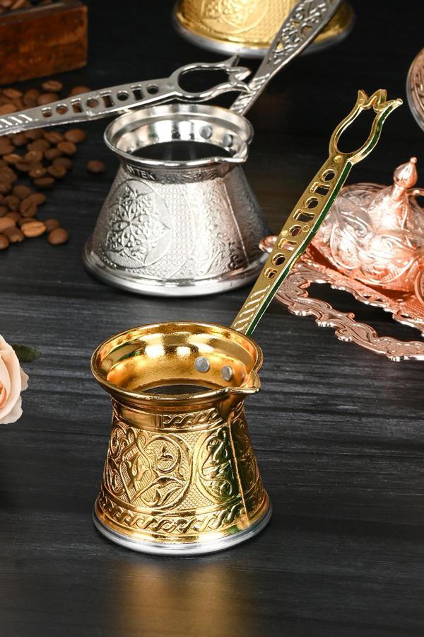 Polochef Zamak 1 Döküm Kahve Cezvesi Altın Renk 80 Ml. 1-2 Kişilik - Image 1