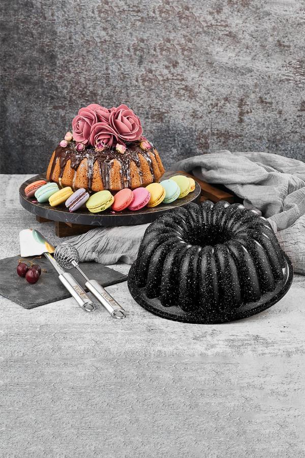 Polochef Damla Döküm Granit Kek Kalıbı Siyah 26 Cm - Image 1