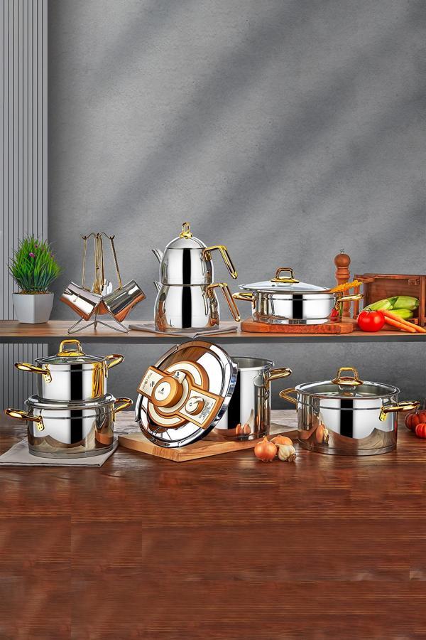 Polochef Ambiance 18 Parça Çeyiz Seti 18/10 Paslanmaz Çelik Gold - Image 1