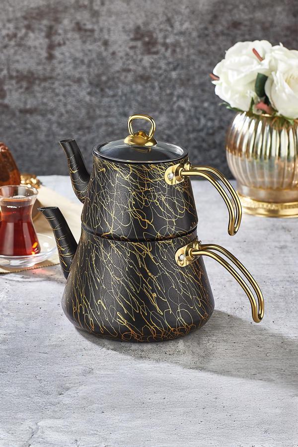 Polochef Elegance Granit Lüks Çaydanlık Orta Boy - Image 1