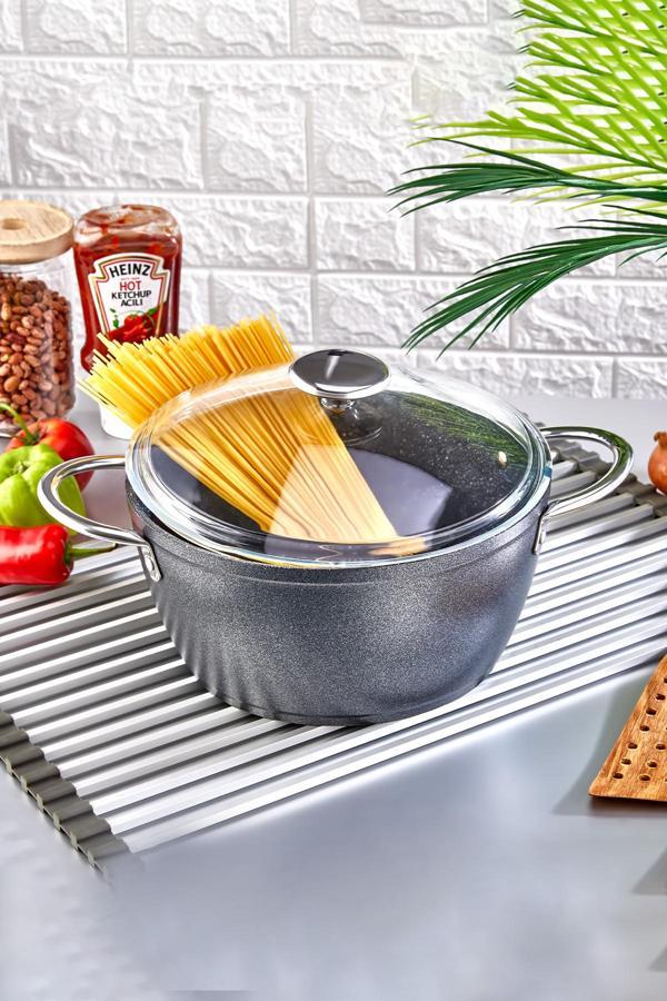Polochef Galaksi Döküm Granit Derin Tencere 24 Cm Siyah - Image 1