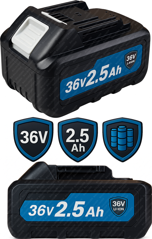 Bulldozer 36v Büyük Boy Profesyonel Yedek Batarya LI-ION LITHIUM  IOM - Image 1