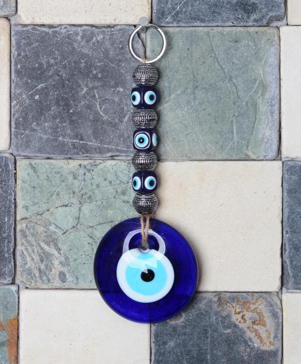 Lüks Hasır İşlemeli Asmalı Hediyelik-Dekoratif Nazar Boncuğu Çakra Göz Duvar Vitrin Masa Ofis Süsü - Image 1