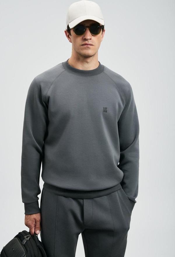 Lufian Erkek Grant Sweatshirt 112030179 Koyu Gri - Image 1
