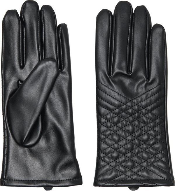 Only Kadın Desenli Deri Eldiven 15350311 Siyah - Image 1