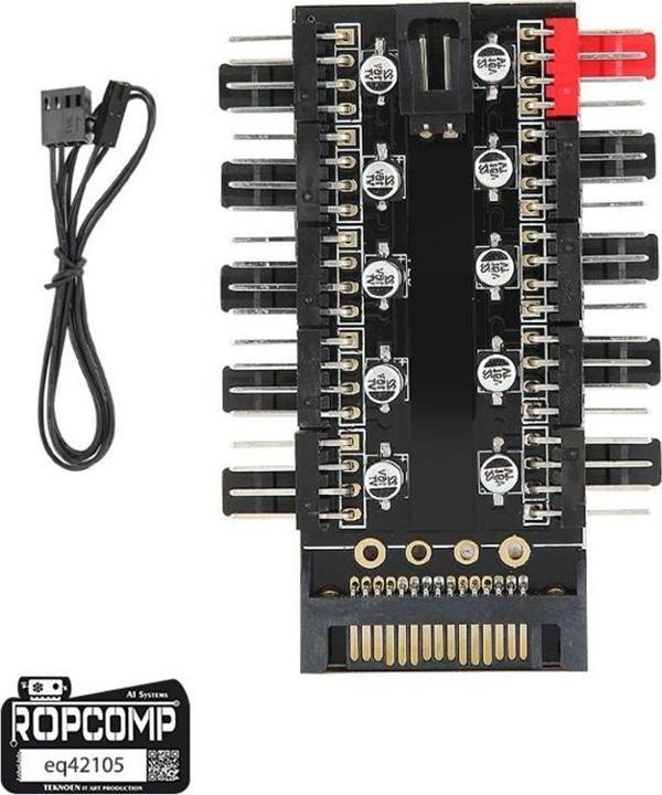 Ropcomp 10 Port Fan Power Hub SATA Güçlü PWM Switch Çoklayıcı - Image 1