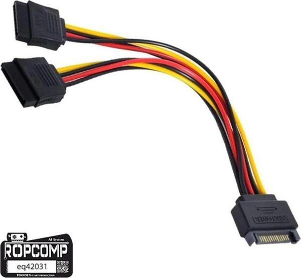 Ropcomp 15-Pin SATA 2x Dişi - Erkek (Y) Çoklayıcı Kablo - Image 1