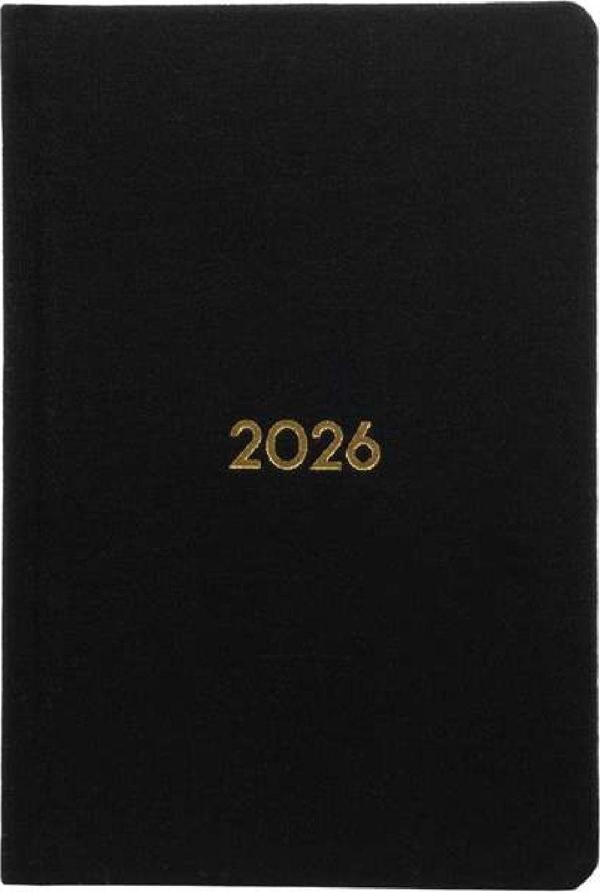 ECE AJANDASI YENİKÖY 2026 Siyah - Haftalık Keten Sert Kapak Cep Boy 9x14 - Image 1