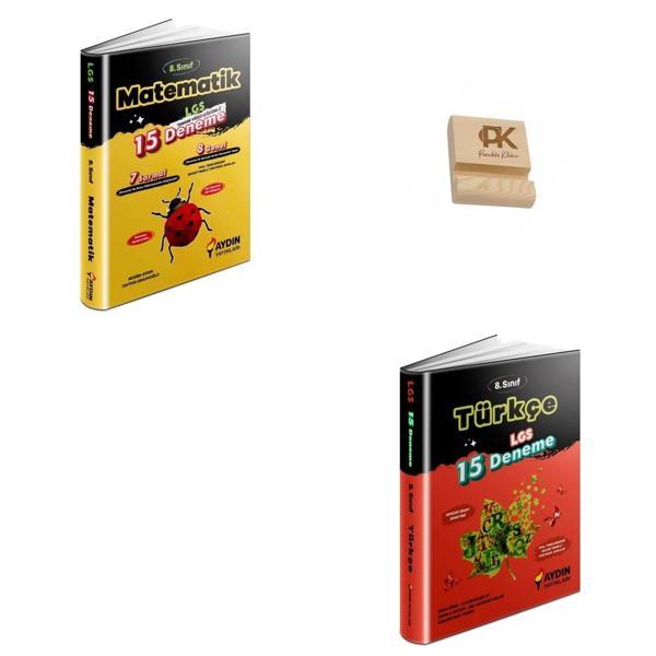 Aydın LGS 8. Sınıf Matematik ve Türkçe 15li Deneme + Telefon Standı - Aydın Yayınları - Image 1