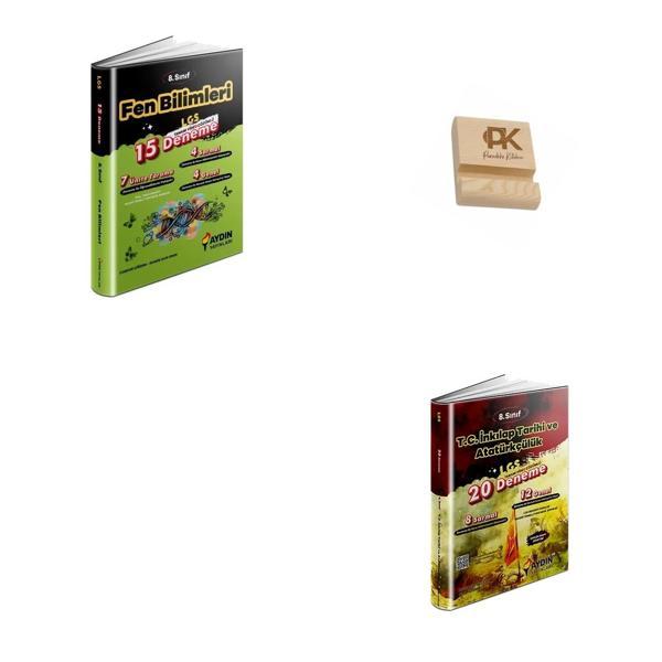 Aydın LGS 8. Sınıf Fen Bilimleri (15li) ve İnkılap Tarihi (20li) Denemeleri + Telefon Standı - Aydın Yayınları - Image 1