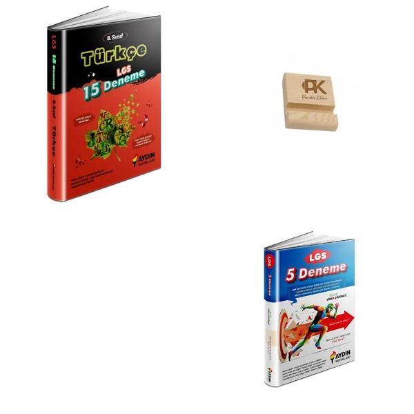 Aydın LGS 8. Sınıf 15li Türkçe Deneme ve  5li Tüm Dersler Deneme + Telefon Standı - Aydın Yayınları - Image 1