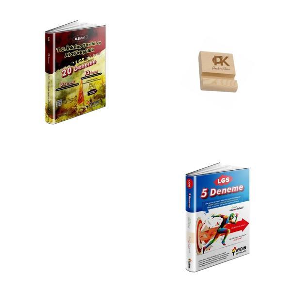 Aydın LGS 8. Sınıf 20li İnkılap Deneme ve 5li Tüm Dersler Deneme + Telefon Standı - Aydın Yayınları - Image 1