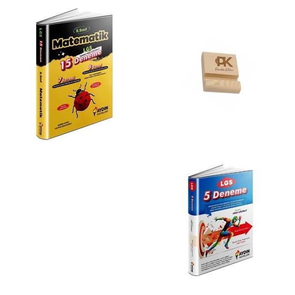 Aydın LGS 8. Sınıf Matematik (15li) ve 5 Tüm Dersler Deneme + Telefon Standı - Aydın Yayınları - Image 1