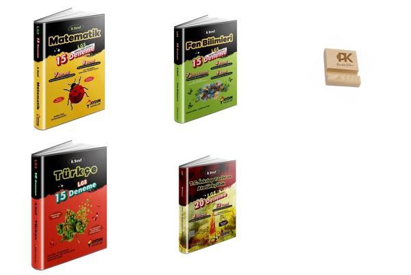 Aydın LGS 8. Sınıf Matematik Fen Bilimleri Türkçe ve İnkılap Denemeleri 4lü Set + Telefon Standı - Aydın Yayınları - Image 1